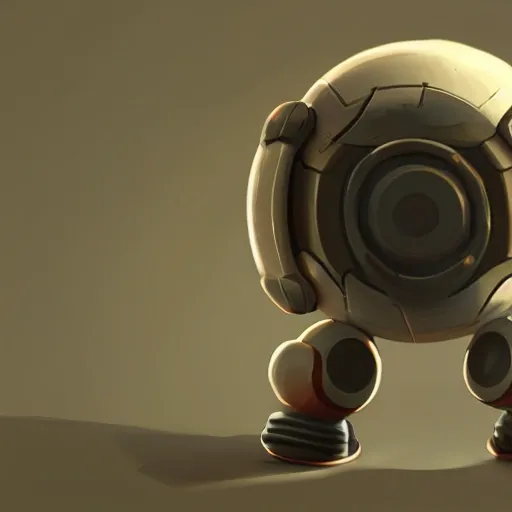 arcane style, small round robot with small arms, like Wheatley with two rectangular eyes, cell shaded, 4 k, by Takeshi Koike, concept art, sharp focus, volumetric lighting, cinematic lighting, studio quality

