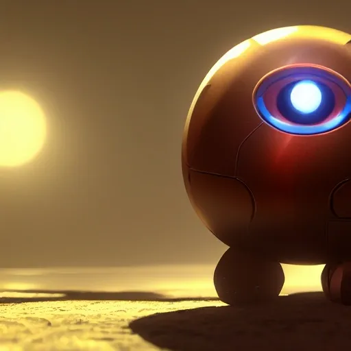 arcane style, small round robot with two rectangular eyes, like Wheatley but 2 eyes, cell shaded, 4 k, by Takeshi Koike, concept art, sharp focus, volumetric lighting, cinematic lighting, studio quality

