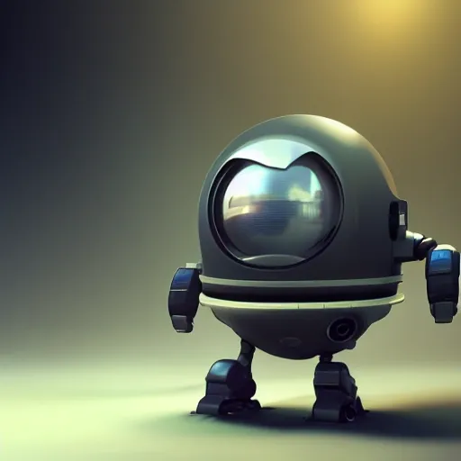 arcane style, small round robot with two rectangular eyes, like Wheatley but 2 eyes, cell shaded, 4 k, by Takeshi Koike, concept art, sharp focus, volumetric lighting, cinematic lighting, studio quality

