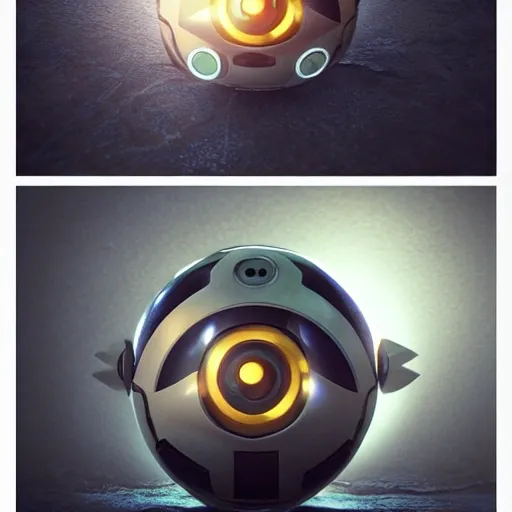 arcane style, small round robot with two rectangular eyes, like Wheatley but 2 eyes, cell shaded, 4 k, by Takeshi Koike, concept art, sharp focus, volumetric lighting, cinematic lighting, studio quality

