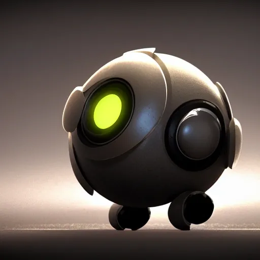 arcane style, small round robot with two rectangular eyes, like Wheatley but 2 eyes, cell shaded, 4 k, by Takeshi Koike, concept art, sharp focus, volumetric lighting, cinematic lighting, studio quality

