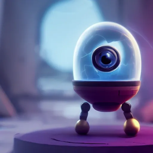 arcane style, small round robot with two rectangular eyes, like Wheatley but 2 eyes, cell shaded, 4 k, by Takeshi Koike, concept art, sharp focus, volumetric lighting, cinematic lighting, studio quality

