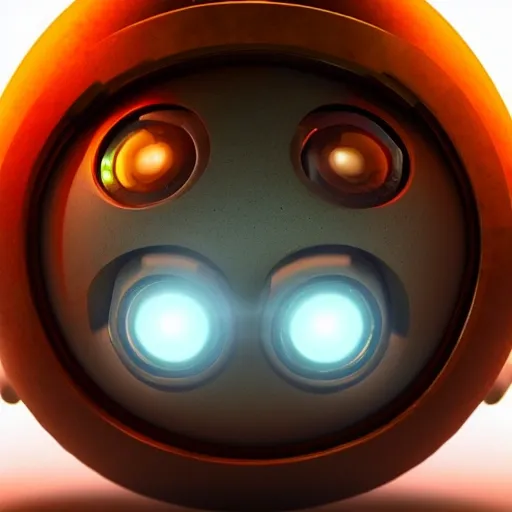 arcane style, small round robot with two rectangular eyes, like Wheatley but 2 eyes, cell shaded, 4 k, by Takeshi Koike, concept art, sharp focus, volumetric lighting, cinematic lighting, studio quality

