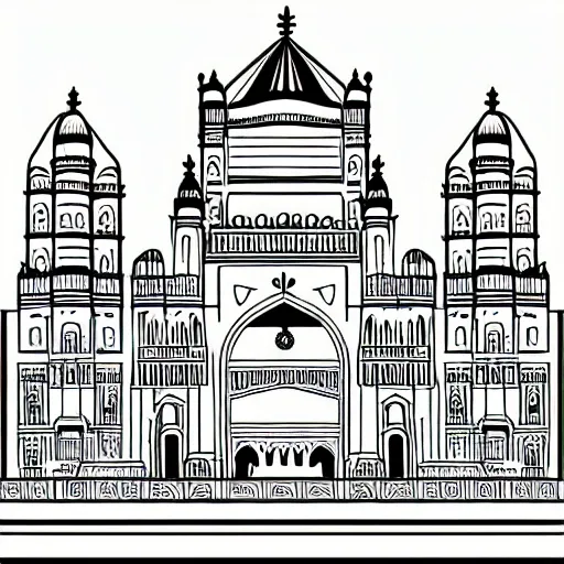 mumbai, vectoral illustration black and white