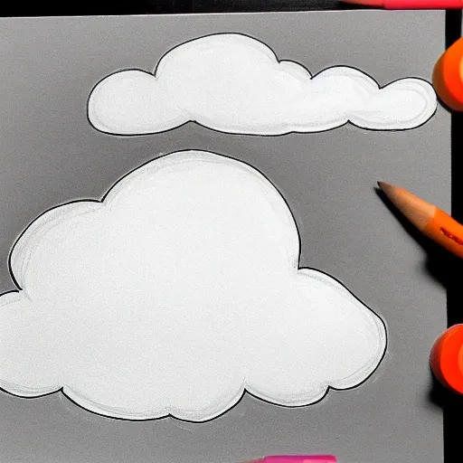 Create a simple black and white drawing that a person who is just learning to paint can color. The drawing should depict a cloud. Keep the design simple and easy to color. Please generate the image in black and white.

