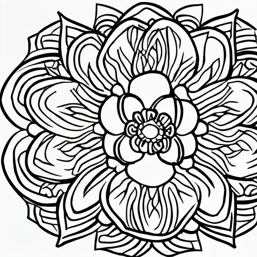 "Create a simple black and white drawing that a child can color. The drawing should represent a flower. Keep the design simple and easy to color. Please generate the image in black and white
