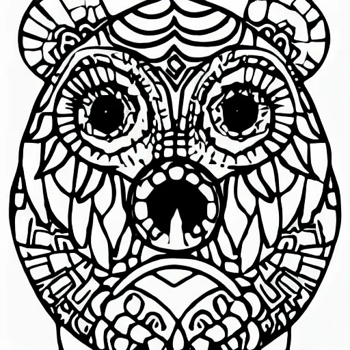 Generate a random coloring page of a thing, object, animal, etc so that it can be painted by a 4 year old. Remember that you have to be in black and white