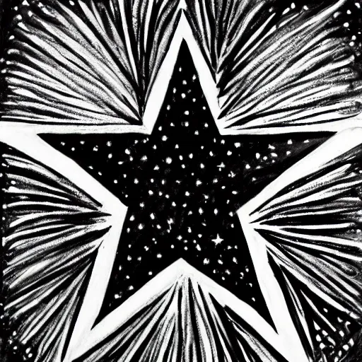 Create a simple black and white drawing that a person who is just learning to paint can color. The drawing should depict a star. Keep the design simple and easy to color. Please generate the image in black and white.