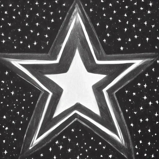 star in black and white