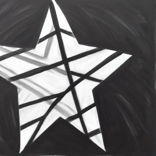 black and white star with lines so that it can be painted later