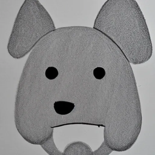 Draw a simple dog with a round head, a body, and four legs. Add two dots for the eyes and a curved line for the mouth. Leave enough space for children to color the dog's fur and add details like spots or a collar if they want. Keep the design simple and easy for little kids to paint!