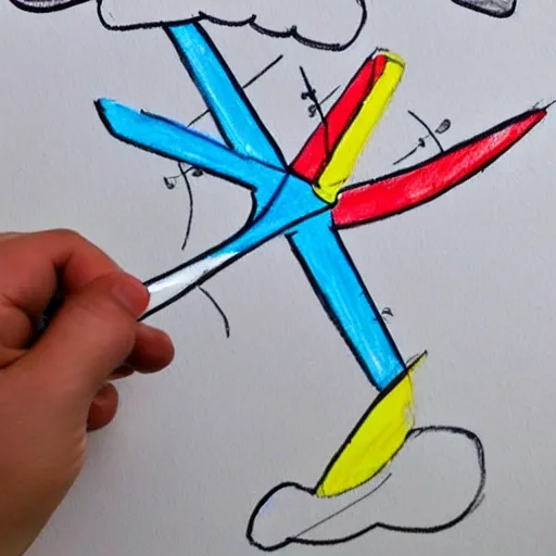 Draw a simple airplane with a long body, wings on the sides, and a propeller at the front. Leave enough space for children to color the airplane. Make it fun and easy for little kids to paint!