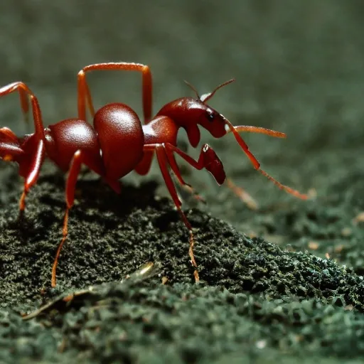 an ant wearing a graduation hat on its head, Trippy