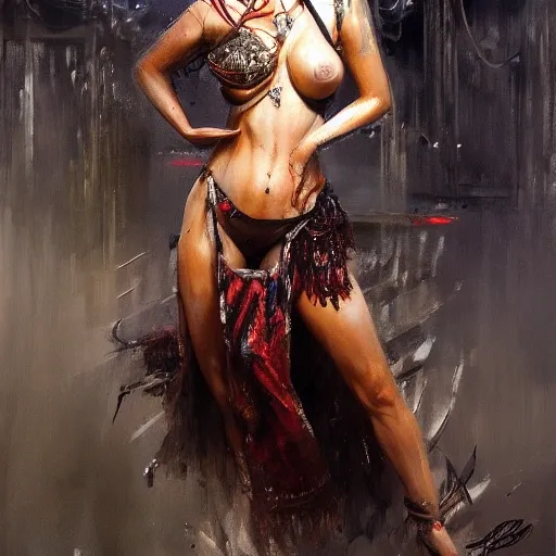 portrait full body female Russian concubine with slim curvy body painting by gaston bussiere, greg rutkowski, yoji shinkawa, yoshitaka amano, tsutomu nihei, donato giancola, tim hildebrandt, oil on canvas, trending on artstation, featured on pixiv, cinematic composition, extreme detail, metahuman creator ,(best quality:1.4), ((masterpiece)),((realistic)), (detailed), Negative prompt: paintings, sketches, (worst quality:2.0),(normal quality:2.0), (low quality:2.0), lowres, ((monochrome)), ((grayscale))(monochrome:1.1), (shota:1.5), ((disfigured)), ((bad art)),((NSFW)), bad-hands-5, Steps: 20, Sampler: DDIM, CFG scale: 7, Seed: 4141018083, Size: 512x768, Model hash: 32c4949218, Model: V08_V08, Denoising strength: 0.5, ENSD: 31337, Hires upscale: 2, Hires steps: 20, Hires upscaler: 4x-UltraSharp