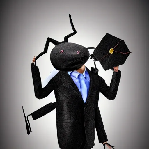 An ant in a graduation suit
, Trippy