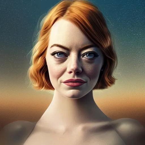 A detailed and intricate digital art piece in a cinematic style, this ultra high resolution portrait of emma stone getting plowed by a beast is a true masterpiece. The beautiful lighting and playful design make it a trend-setter on ArtStation. A true award-winning work., full body view