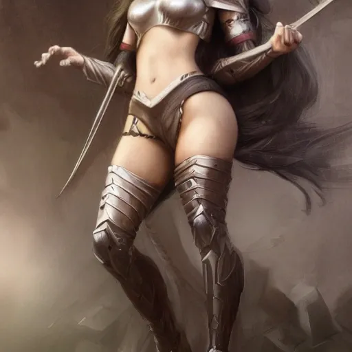 light grey skin female elf woman, with slim curvy body, long silver hair, at night, medieval, leather armor, painting by gaston bussiere, greg rutkowski, yoji shinkawa, yoshitaka amano, tsutomu nihei, donato giancola, tim hildebrandt, oil on canvas, {full body shot:front-facing shot:looking forward}, trending on artstation, featured on pixiv, cinematic composition, extreme detail, metahuman creator, (best quality:1.4), (resolution 2592x4608), ((masterpiece)), ((realistic)), (detailed), (((beautiful))), seductive_smile, godrays, dust in the air