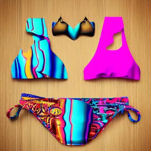 bikini, Trippy, 3D