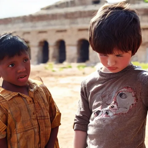 same kid talking with an ancient
