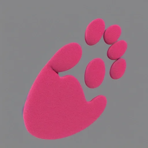 paw pink, 3D