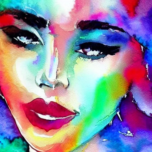 , Water Color a beautiful woman 