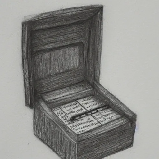 wisdom box, Pencil Sketch