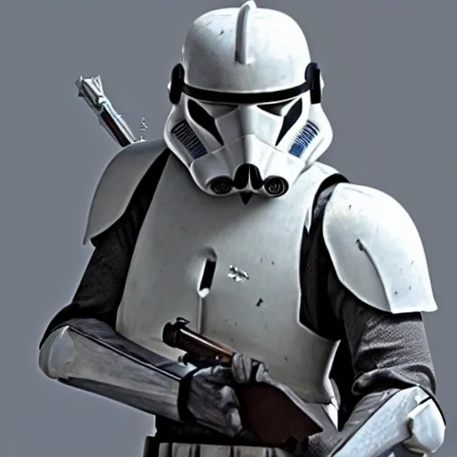 medieval Clone trooper 4k hyper realistic
