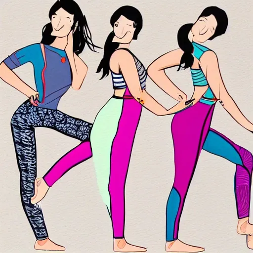 yoga girl fashion illustration