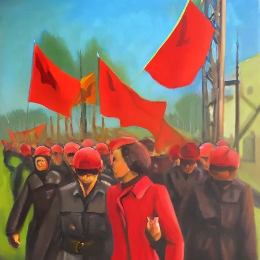 Communists in action, unite, Oil Painting