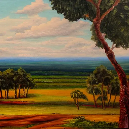 landscape painting of the Cuban countryside. Oil painting with sharpness each and every detail, in high HD resolution. 24K.