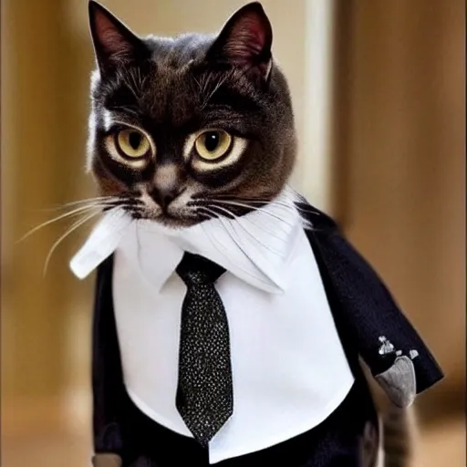 gato animal con traje elegante
