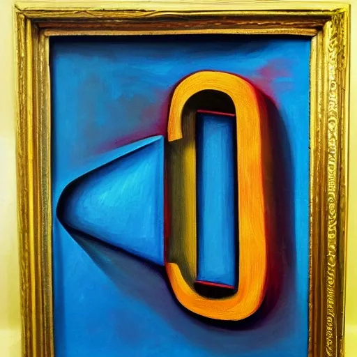 An open book, with 3D letters or shapes emerging from within, letter is AR, Oil Painting