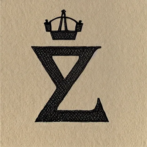 LETTER V WITH A CROWN