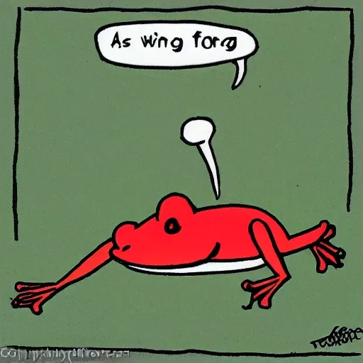 A frog that is working red, Cartoon