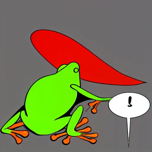 A frog that is working red, Cartoon, 3D