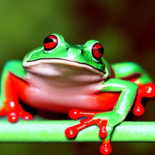 A frog that is working red, 3D