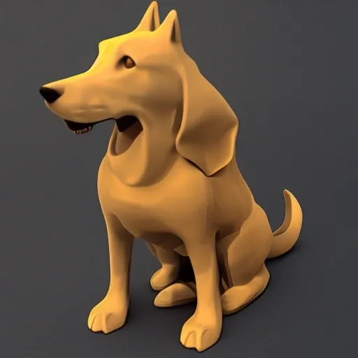 cool dog, 3D

