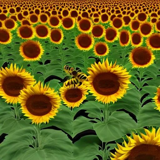 bees in sunflowers, Unreal Engine