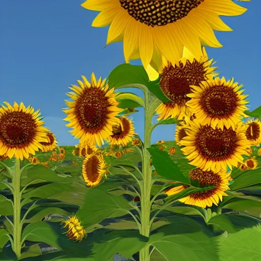bees in sunflowers, Unreal Engine