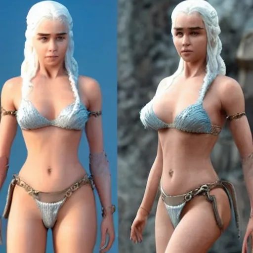 3D Daenerys Targaryen wearing bikini armor, 20 years old