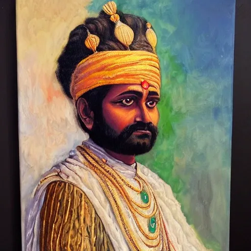 Indian King Oil Painting Arthubai