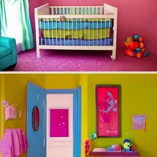 I want a colorful environment for a newborn baby
