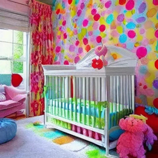 I want a colorful environment for a newborn baby
