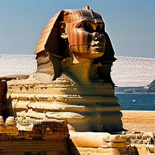 , 3D the sphinx in the sea