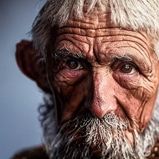 an old man from middle ages who has wisdom in his eyes