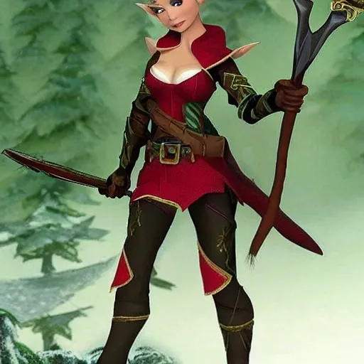  female elf ranger who resembles hailee steinfield, 
fantasy