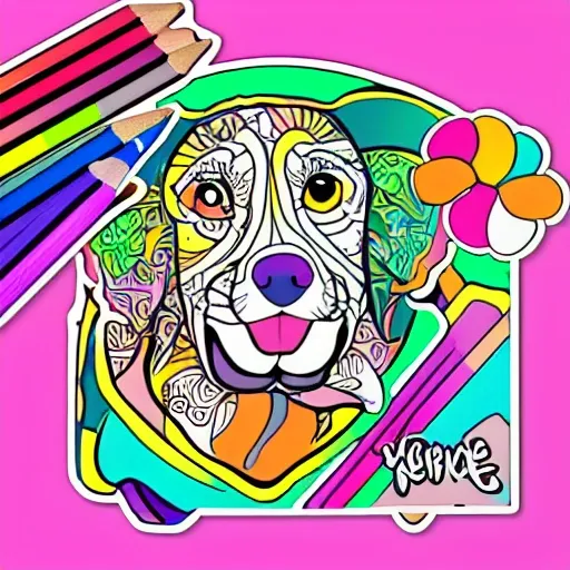 /imagine prompt:coloring dog, Sticker, Enthusiastic, Neon, Anime, Contour, Vector, White Background, Detailed
