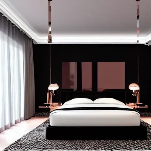 Black and rose store gold bedroom