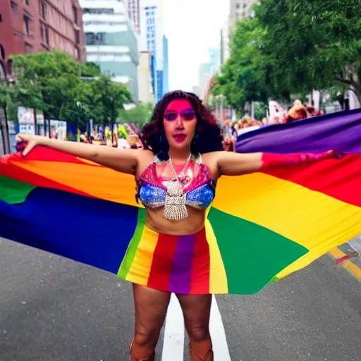 
image of a latin woman ready for the LGBT march