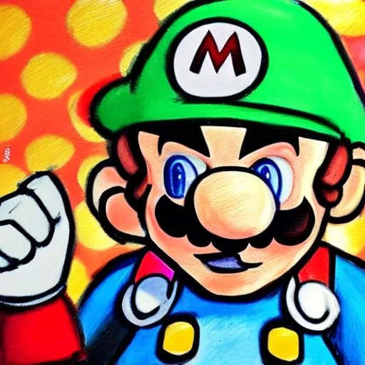 mario bros , Trippy, Pencil Sketch, Oil Painting, Water Color ...